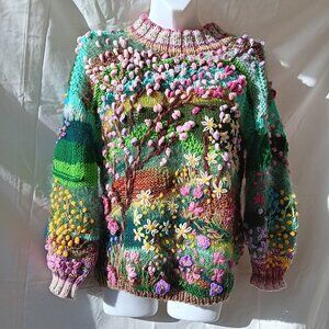 NEW Sweater tunic women`s S-M-L wool cashmere cotton baby acrylic, mohair